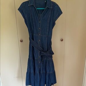 Elie Tahari Blue Jean belted dress.